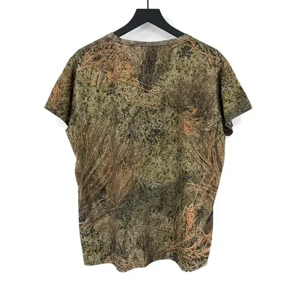 MOSSY OAK Brush Camo Set, T-Shirt and Pants Green Beige Brown 2XL / 14 - Picture 4 of 10